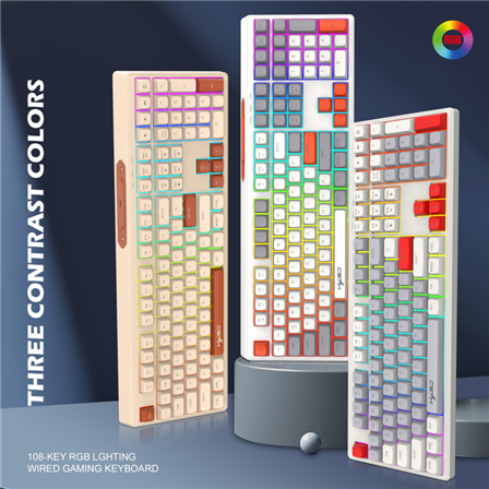108 Key RGB Wired Film Gaming Keyboard